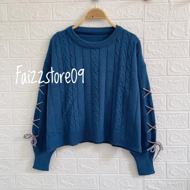 MONAY VICTORIA SWEATER RAJUT CABLE  STRAP KOREA