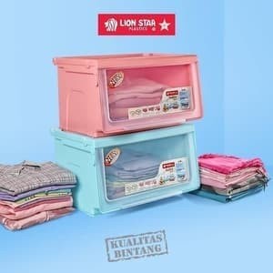 49x40x31 Box Container Sefiro Lion Star CA 10 Mirip Olymplast Storage Solution OSS Rak Salon Susun Baju Mainan Kotak Penyimpanan Plastik Serbaguna