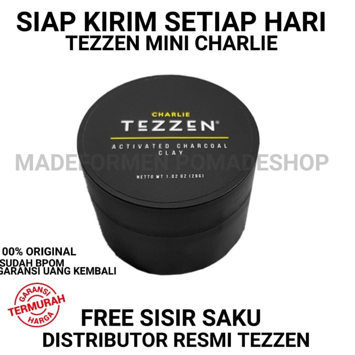 TEZZEN CHARLIE CLAY CHARCOAL TEZZEN CHARLIE CLAY MINI FREE SISIR SAKU