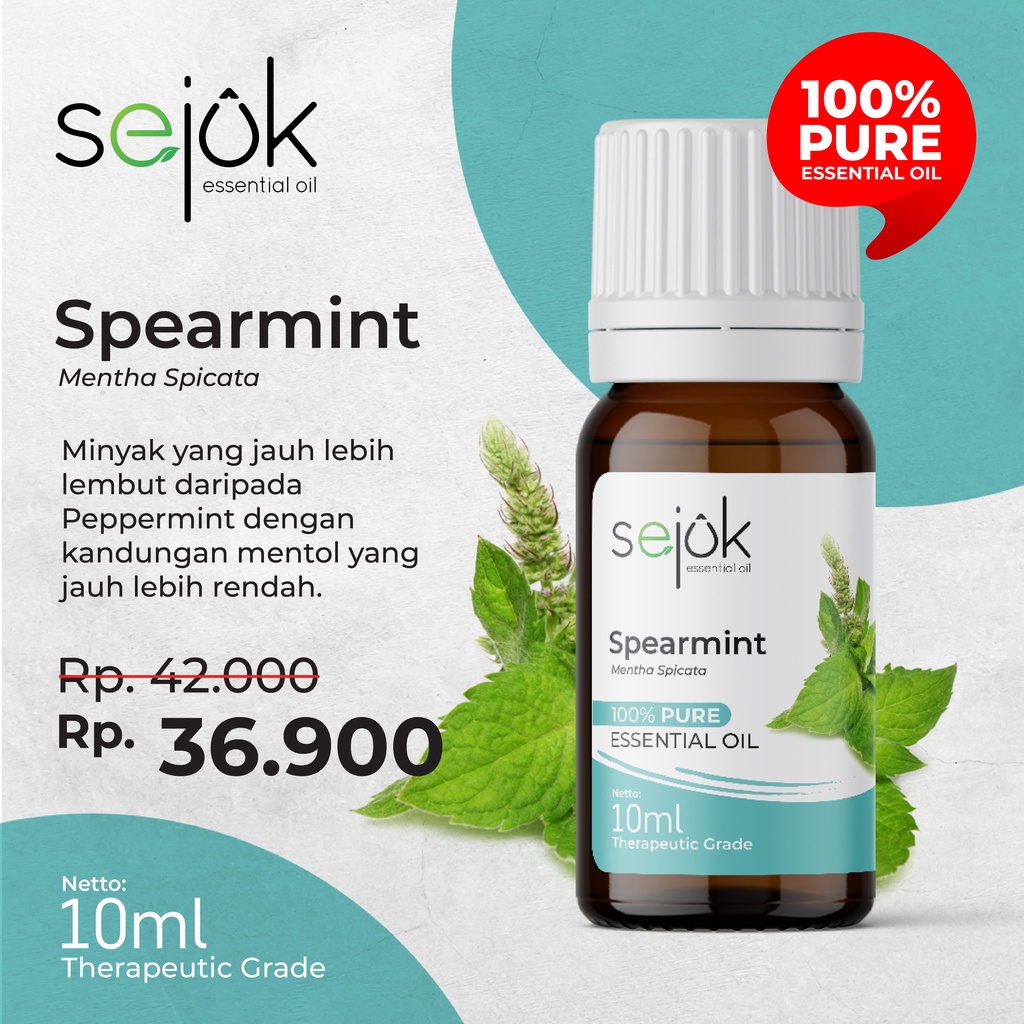 SEJUK Spearmint Essential Oil / Minyak Aroma Terapi Pure 100% - 10ml