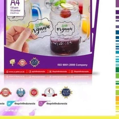 

☋ Kertas Sticker Eprint Transparant Sticker A4 150gsm 10Sheet ♪