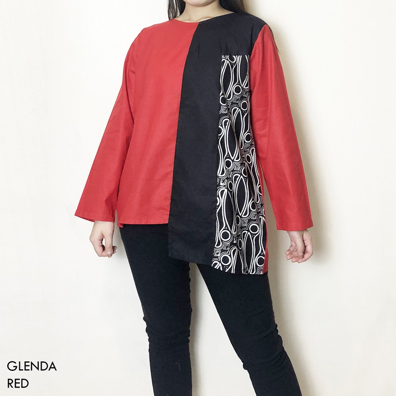 GLENDA TOP - Atasan Batik Lengan Panjang Wanita