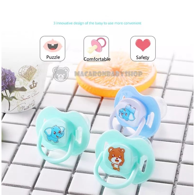 Empeng bayi silikon lucu empeng bayi newborn dot bayi-3