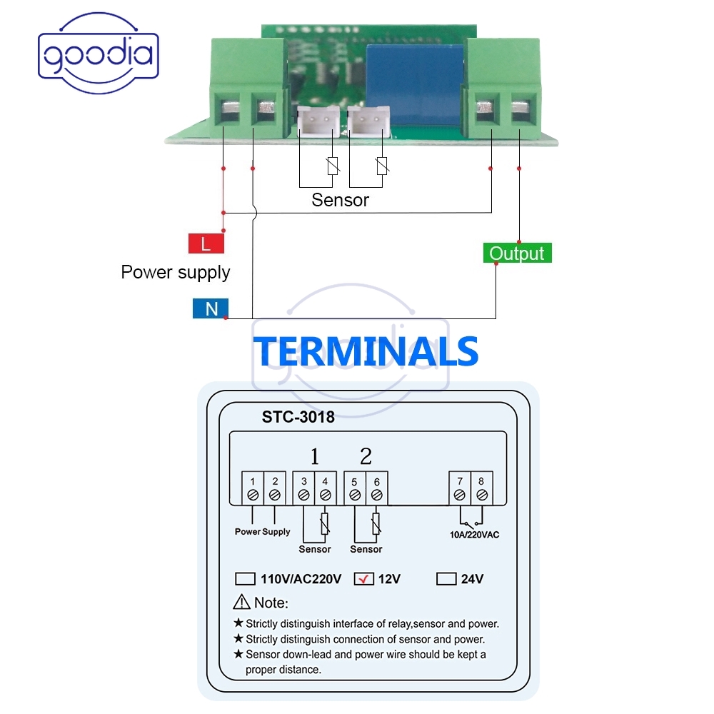 Stc-3018 Pengontrol Suhu Ac 110v-220v Dc 12v 24v Dengan Sensor Probe