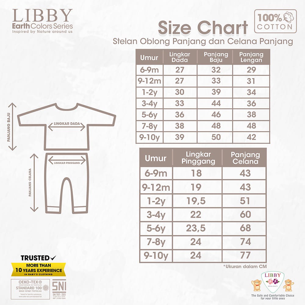 Libby Baby Setelan Oblong Fave Set Earth Series Baju Tangan Pendek Celana Panjang