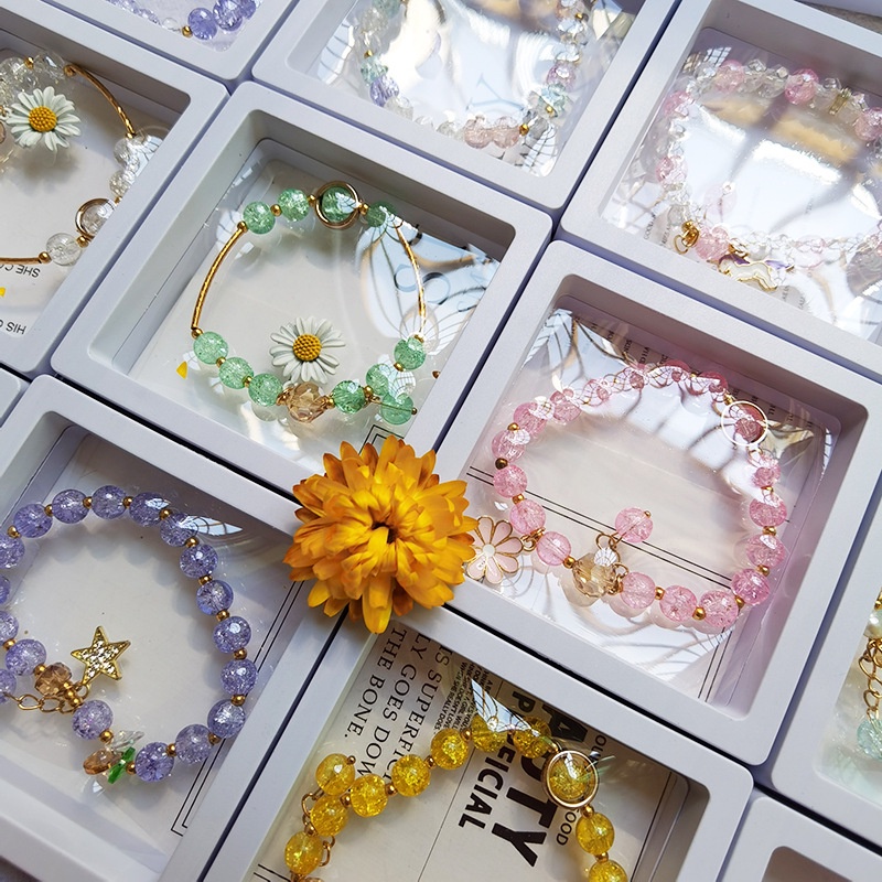 Baru crystal gelang wanita Daisy kecil manik-manik kepribadian sederhana gelang DIY ornamen mahasisw