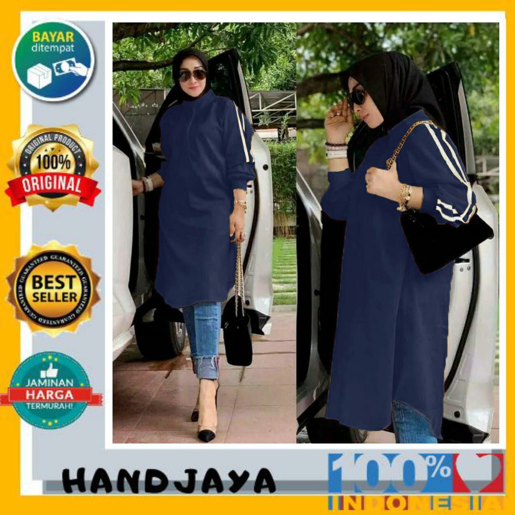 Tunik Wanita Terbaru 2020 Kekinian Murah Jumbo JULIANA Baloteli Navi fit L+ Import Korea