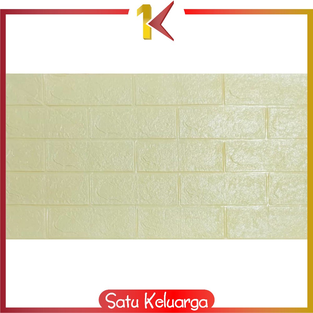 SK-C206 Wallpaper Dinding Foam 3D Kecil Motif Batu Bata / Walpaper Stiker Dinding Dekorasi Kamar-Batu Bata KUNINGMUDA