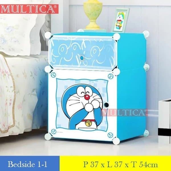 Nakas Plastik 2 Susun Karakter HK Kucing - Lemari Kecil Bedside Table Furniture Rumah Interior Kamar