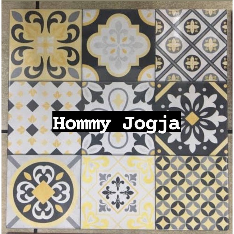 keramik 40x40 lantai dinding teras glossy mengkilap licin artemis yellow