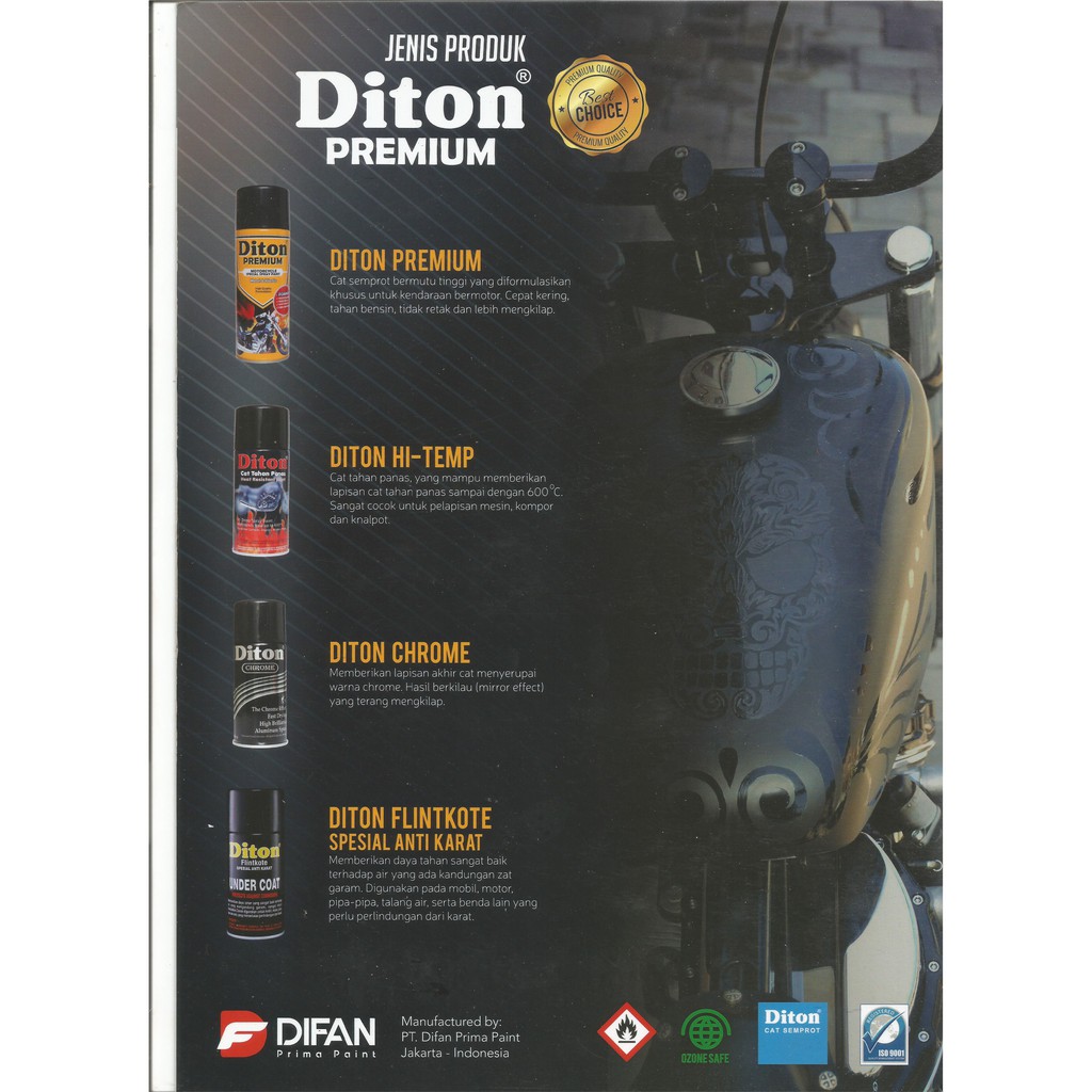 Diton PREMIUM 9183 Black Semi Doff Cat Semprot