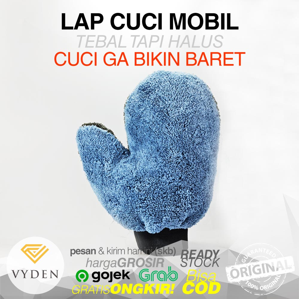 VYDEN Korean Wash Mitt 2 Sisi Side Sarung Tangan Washmitt Korea Lap Cuci Motor Mobil Kain Lap Microfiber Pembersih Detailig Plush Tebal Halus Lembut Lambswool