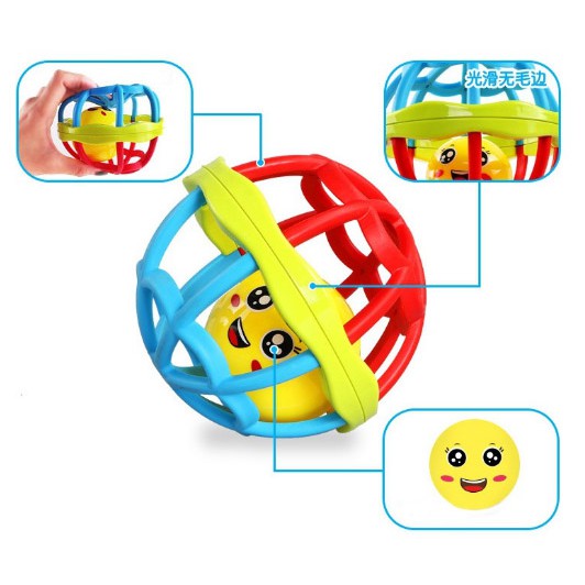 Baby Rattle Teether Soft Rubber Hand Ball