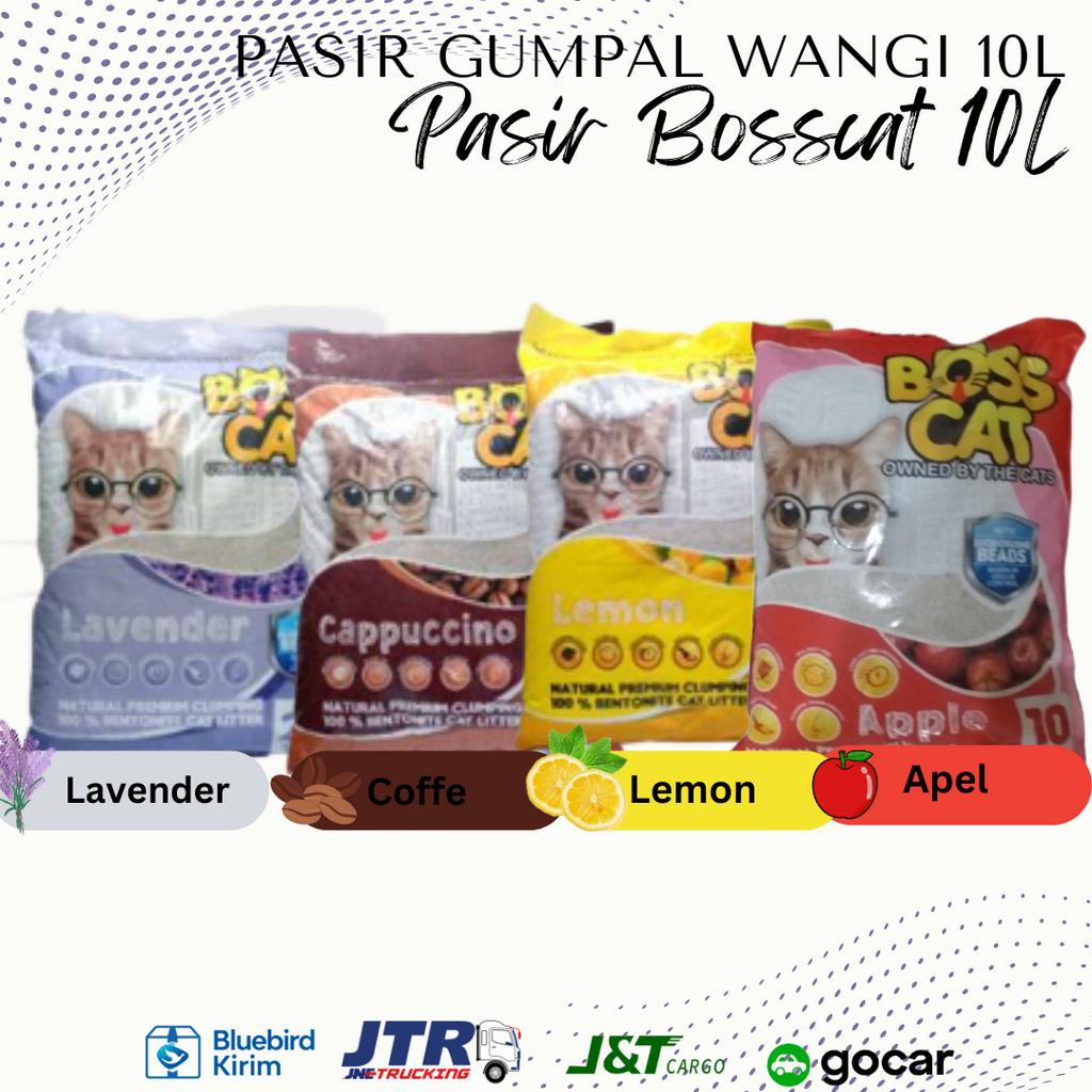 KHUSUS EKSPEDISI PASIR KUCING BOSS CAT 10LT 10 LT GUMPAL WANGI- BOSSCAT 10KG 10 KG