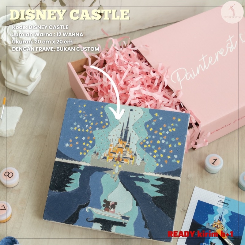 

Paint by Number DISNEY CASTLE 12 warna (kartun / cartoon) Mewarnai Anak (me time activity / LUKISAN HADIAH SPESIAL DIY gift Mewarnai Nomor)