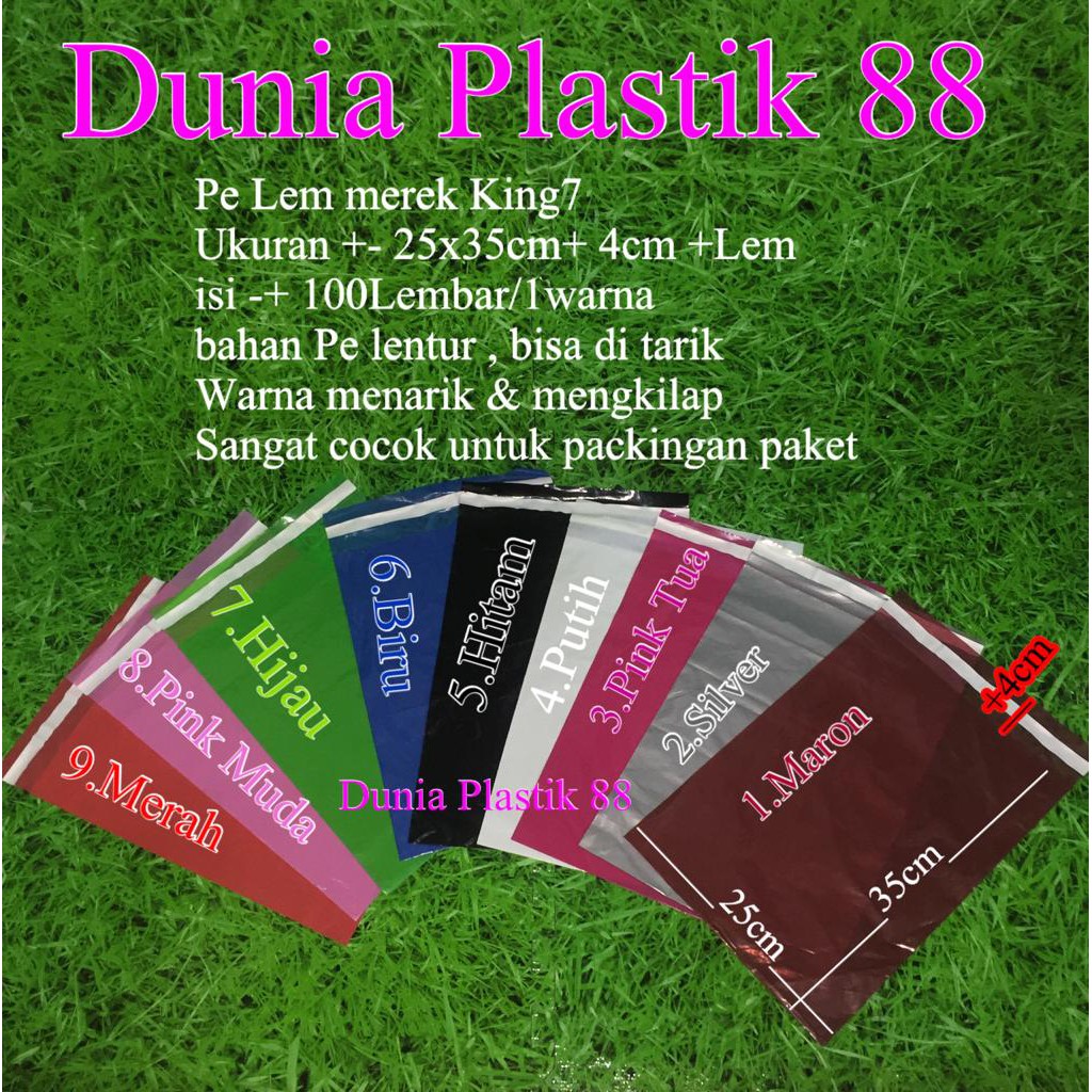 

100pc PE LEM KING7 25x35cm+4cm kantong plastik polymailer packing + lem packing bag online olshop