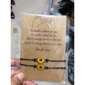 2 Pcs Korean Fashion Gelang Tali Ersahabatan Anyaman Krisan Bunga Matahari Fashion-Won