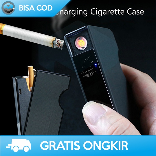 COVER CASE TEMPAT ROKOK DILENGKAPI KOREK ELEKTRIK BY LST RECHARGEABLE