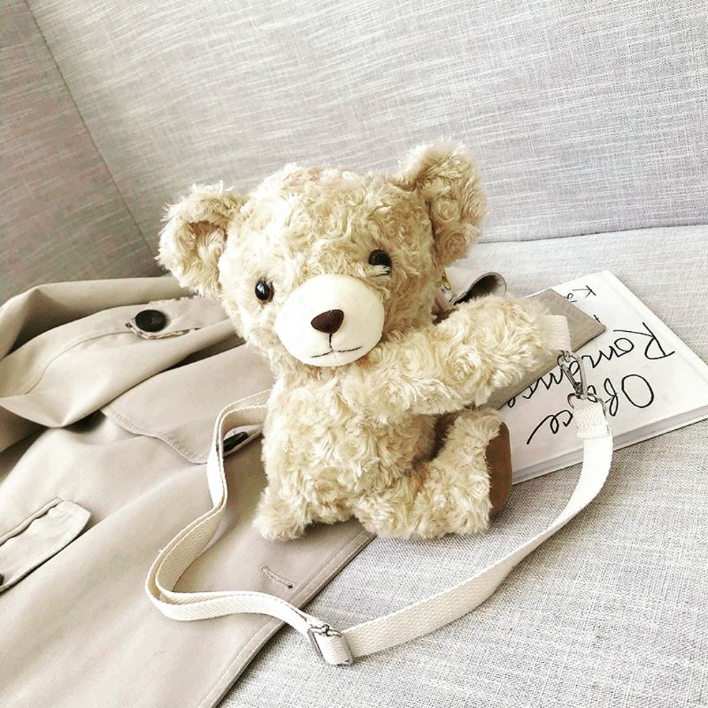 dem_sare / DS1152 Tas Selempang Wanita Boneka Beruang Merangkul Tas Selempang Bulu beruang tas bulu termurah