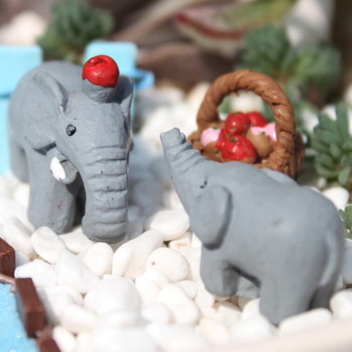 Miniatures - Terrariums - Fairy Garden - Animal_Elephant (3pcs)