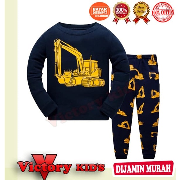 Victory kids Setelan tangan panjang/piyama anak laki-laki/perempuan 1-10 tahun