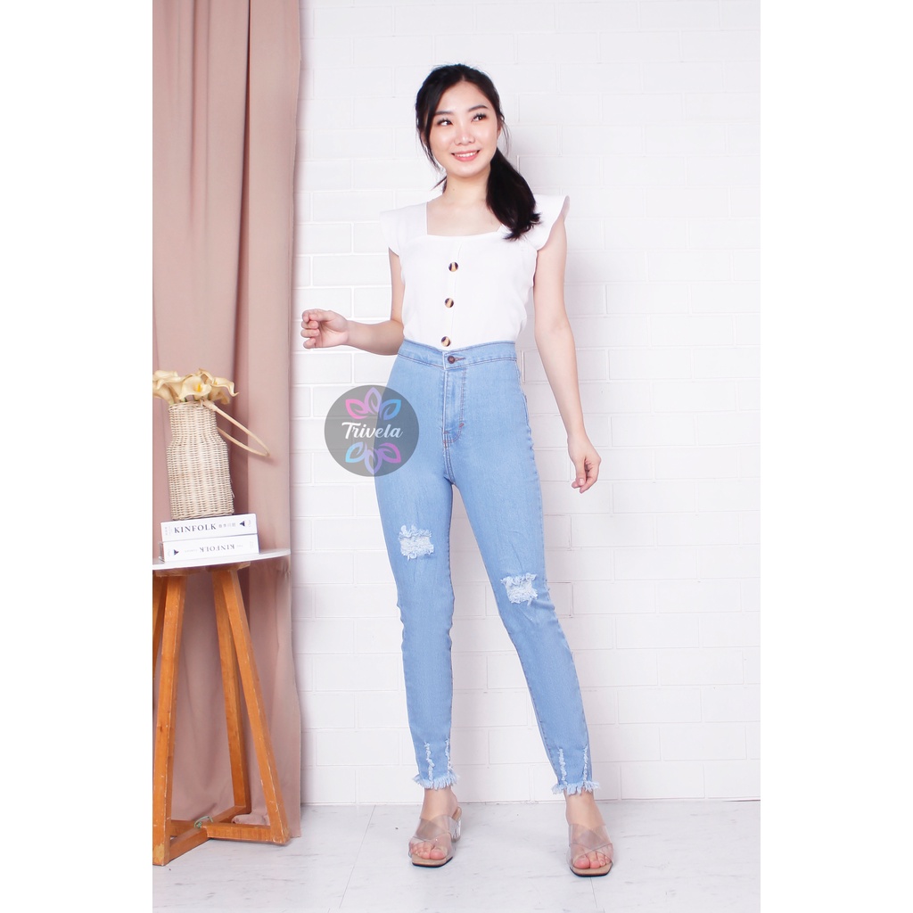 TRIVELA - HW Ripped Jeans / Hw Sobek Rawis