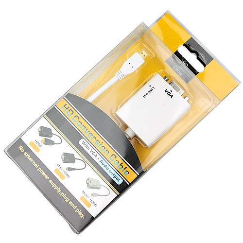 Kabel HDMI to VGA - Kabel Mini HDMI to VGA - Adapter HDMI to VGA plus kabel Audio