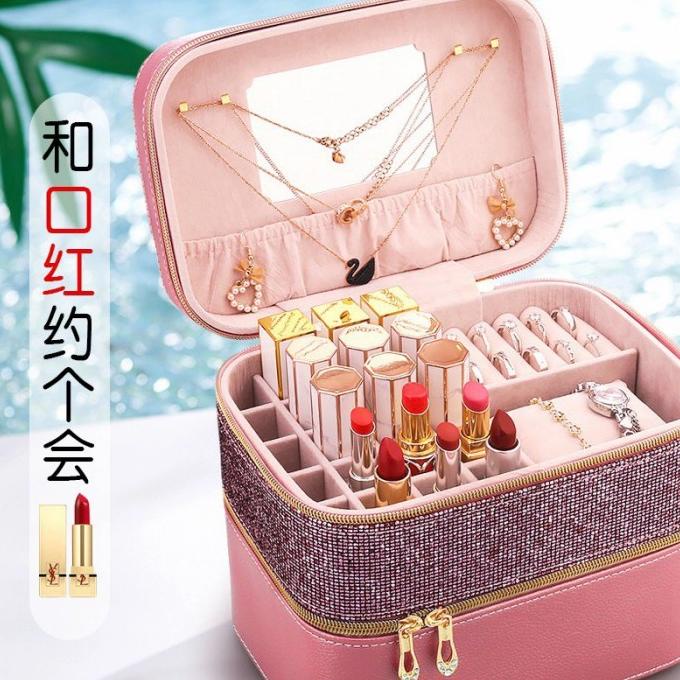 Box Kosmetik Tempat make Up Beauty Case 2 Susun