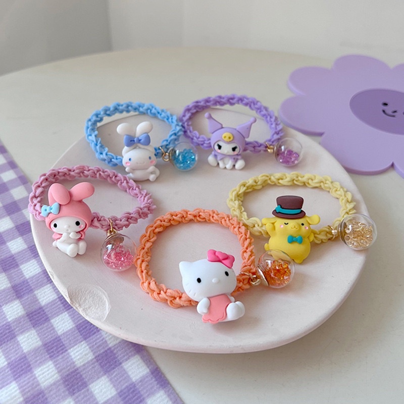 Ikat Rambut Korea Anak Perempuan Hello Kitty Tali Kepang Model Gelang Fashion Aksesoris Hiasan Rambu
