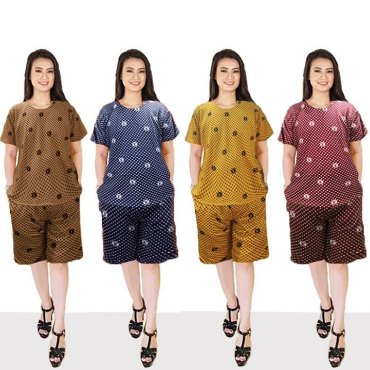 LVB Setelan Kasual Wanita LV BIG SIZE/Baju Jumbo/Celana Pendek Wanita/Baju Kaos Wanita/19154 19158