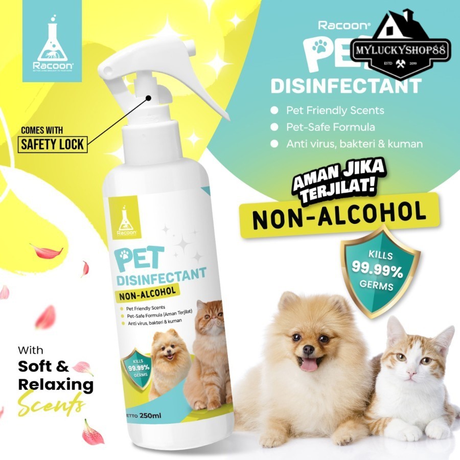 Racoon Pet Disinfectant Alcohol Free Disinfektan Hewan Anjing Kucing