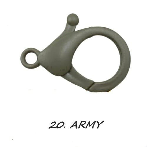 Kaitan Kokot Udang Plastik Claps Plastik Uk 35mm Warna/i Doff Harga/Pc-20. ARMY