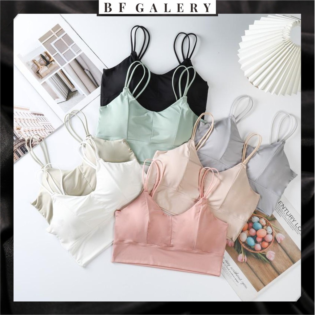 BFU012 Sport Bra Simple Import V-type Push Up Bra Sexy Bahan Nilon Tali Bahu Unik Pakaian Dalam Cewe