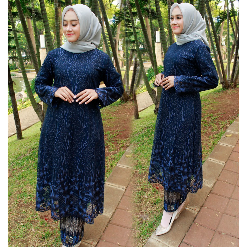stelan kebaya tunik tille akar new fashion