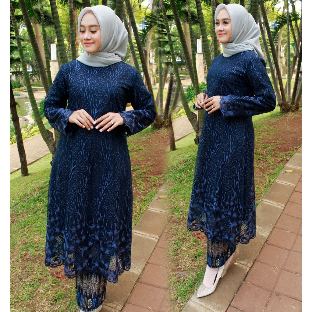 KEBAYA TUNIK TULLE PADANG SET ROK PLISKET/KEBAYA TULLE BORDIR MUTIARA/KEBAYA WISUDA/KEBAYA KONDANGAN