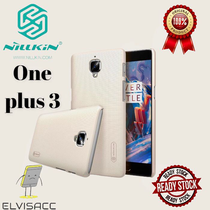 ONE PLUS 3 NILLKIN HARDCASE FROSTED SHIELD ORIGINAL HARDCASE COLOR GOLD