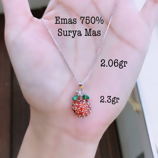 Kalung dan liontin emas 750%