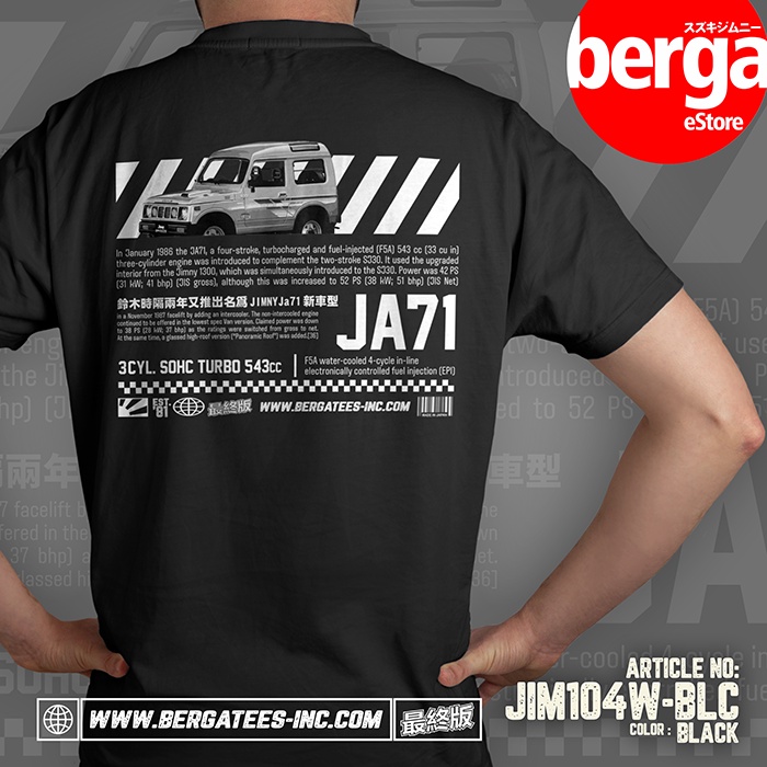 JIMNY TEES / KAOS JIMNY IMPORT, ARTICLE NO. JIMN104 JIMNY KATANA JANGKRIK CARIBIAN
