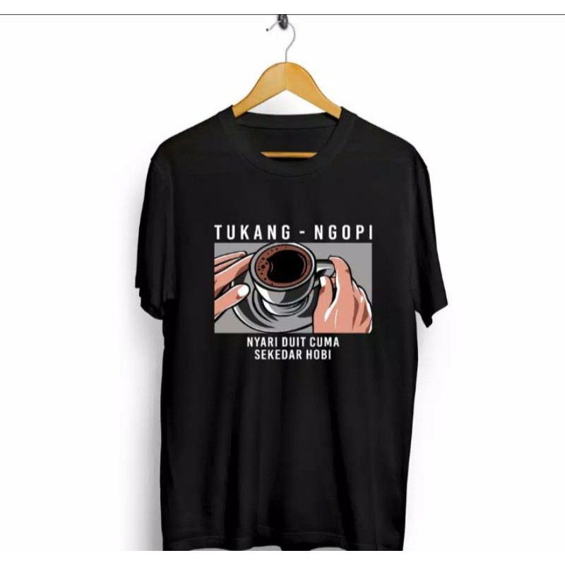 KAOS PRIA/TUKANG - NGOPI/KAOS DISTRO/KAOS HITAM, Kaos ganja hitam