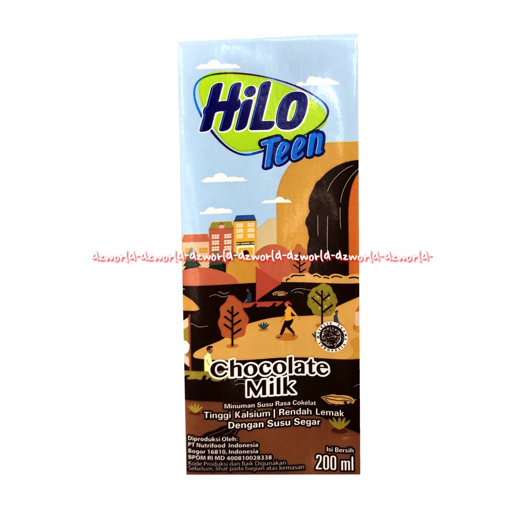 Hilo Teen Chocolate Milk 200ml Susu UHT Siap Minum Cokelat Tinggi Kalsium