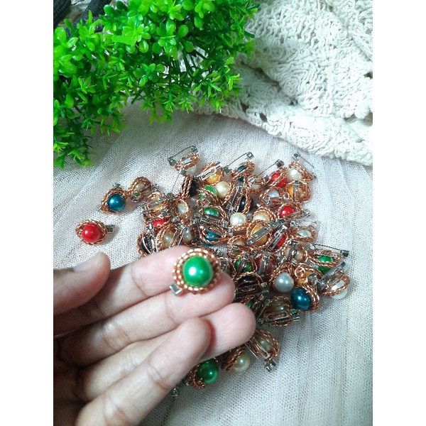 Bros Dagu Bros Kecil Bros Dagu Kecil Bros murah Peniti Bros Aksesoris Wanita Aksesoris Jilbab-Hijau