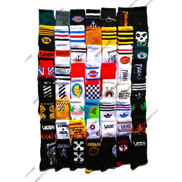 Kaos Kaki Motif Oldskool Premium Skate band brand hypebeast kekinian