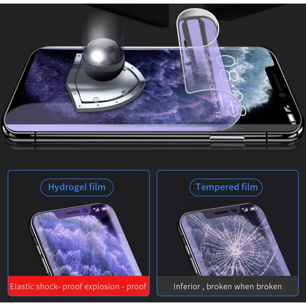 HYDROGEL Anti Blue Light Filter Eye Protection Screen Guard anti gores untuk IPHONE 14 13 12 11 PRO MAX 14 Plus 12 13 MINI X XR XS MAX 6 7 8 plus SE2 SE 3