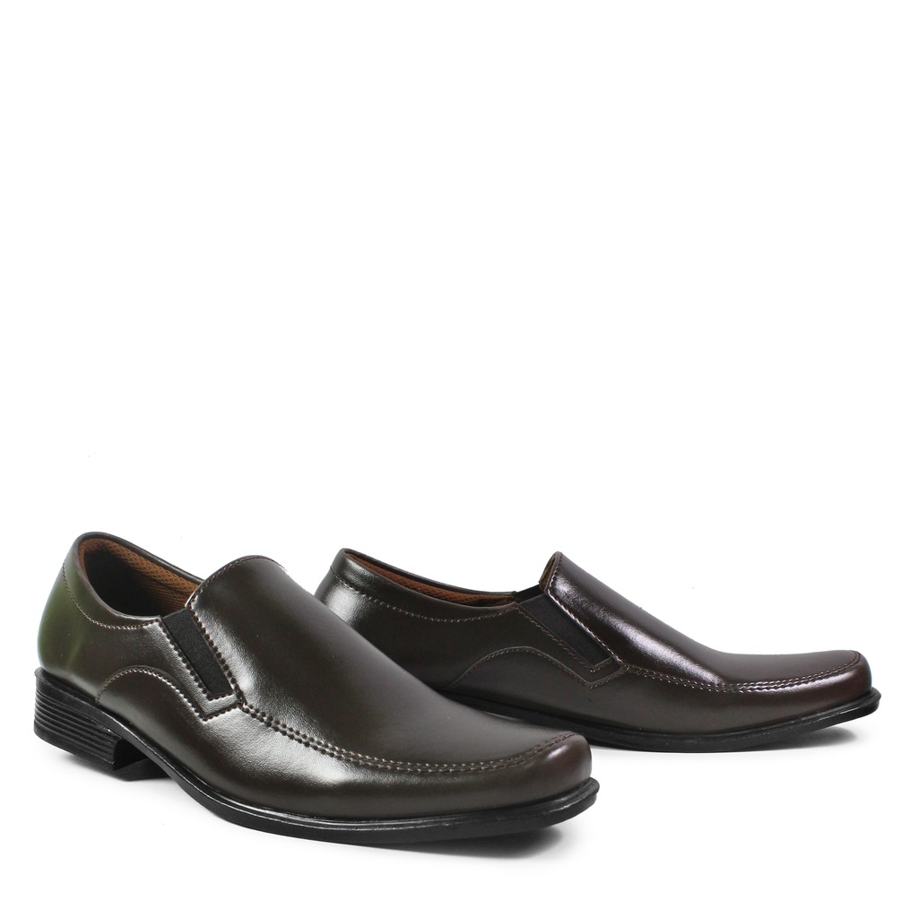 MS Shop - Sepatu Fantofel Pria Crocodile Peter Coklat Slop Kulit Pantovel Formal Tanpa Tali Murah