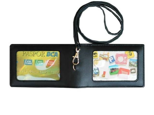 Name Tag ID Card Holder Kulit Lanyard TErmurah Berkualitas