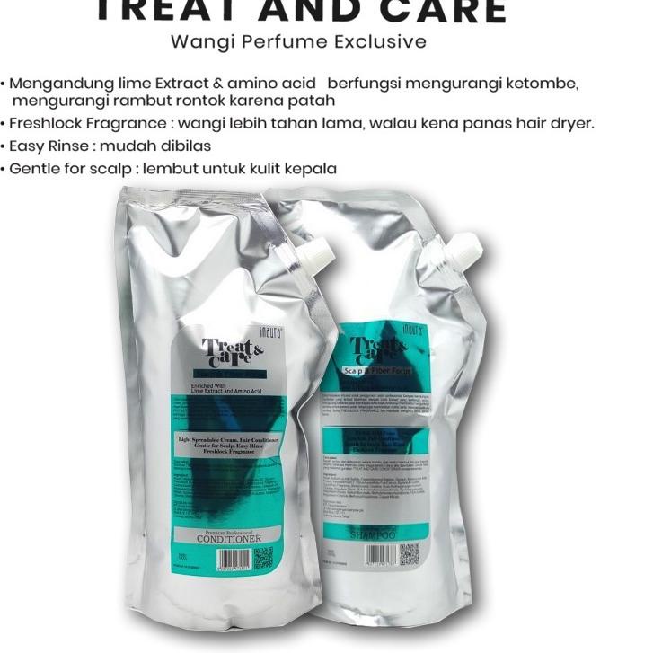 INAURA Treat &amp; Care Scalp&amp;Fiber Focus Shampoo dan Conditioner 1000gr - Kemasan Refill dan Botol