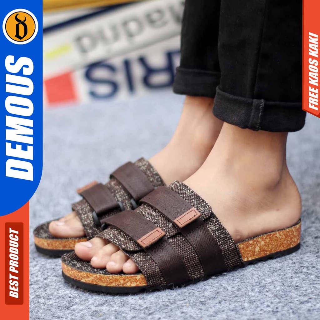 DEMOUS KOSKA Sandal Pria Slop Selop Kekinian Terbaru