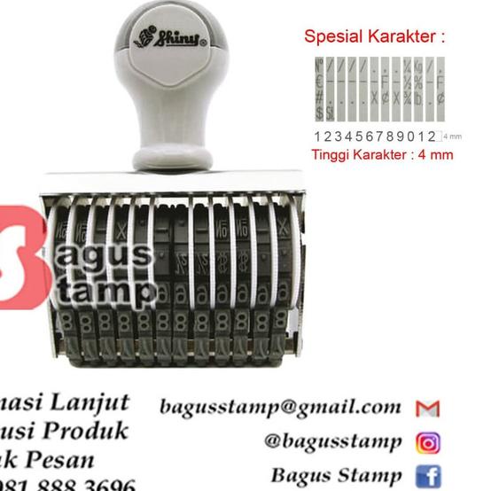 

♂ Stempel Manual Huruf Angka 12 Digit 4mm 4 mm Shiny N 412 / N-412 ☆