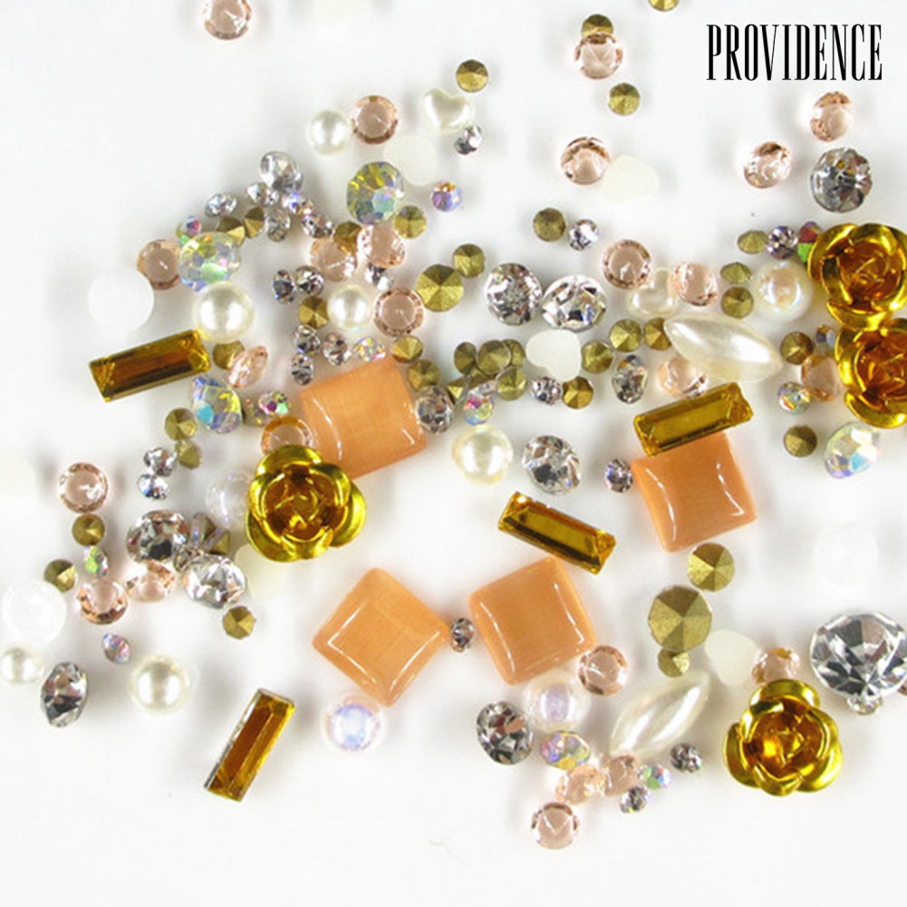 Providence Multi-shape Rose Flower Faux Pearl Rhinestone 3D Nail Art DIY Manicure Decor