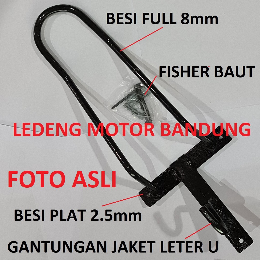 Hanger Helm Full Besi Gantungan Jaket Payung Jas Hujan Kuat Awet